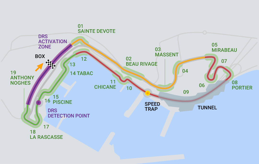 Formula 1 2023 - Monaco GP map