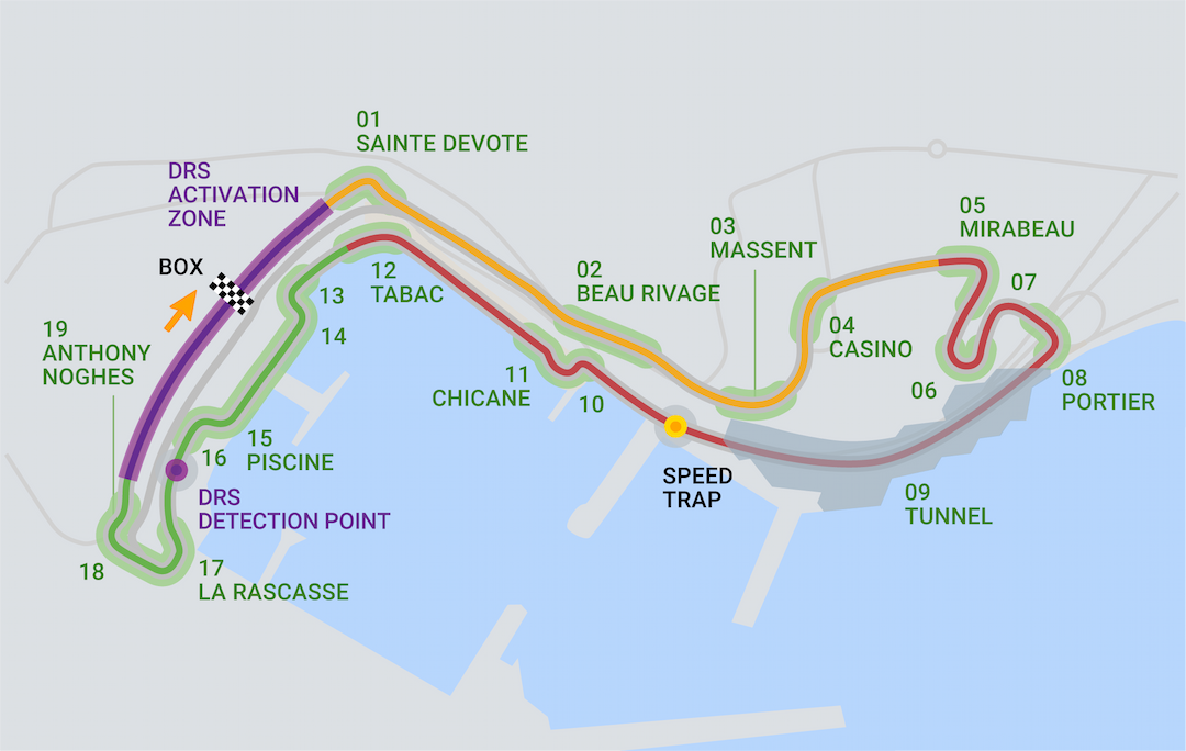 Formula 1 2024 - Monaco GP map