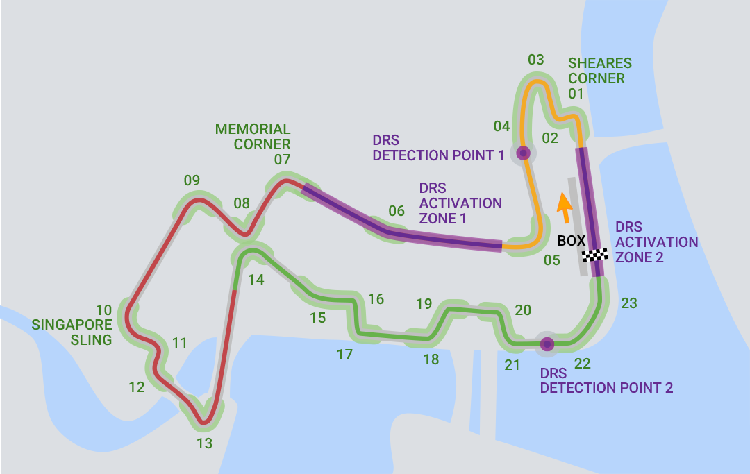 Formula 1 2022 - Singapore GP map