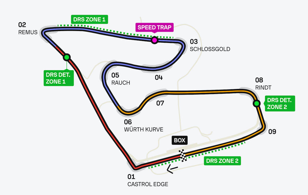 Formula 1 2024 - Austria GP map