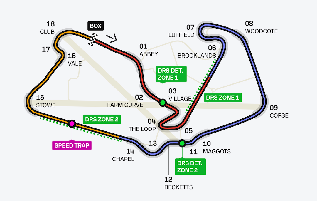 Formula 1 2024 - Great Britain GP map