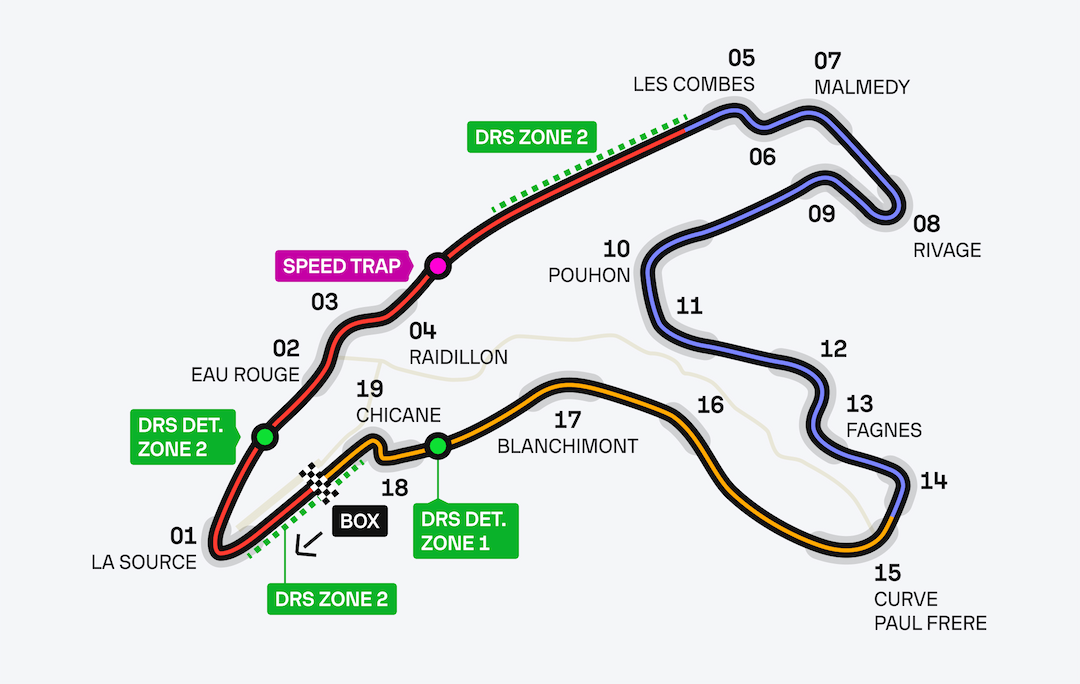 Formula 1 2024 - Belgium GP map