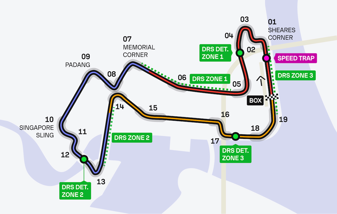 Formula 1 2024 - Singapore GP map