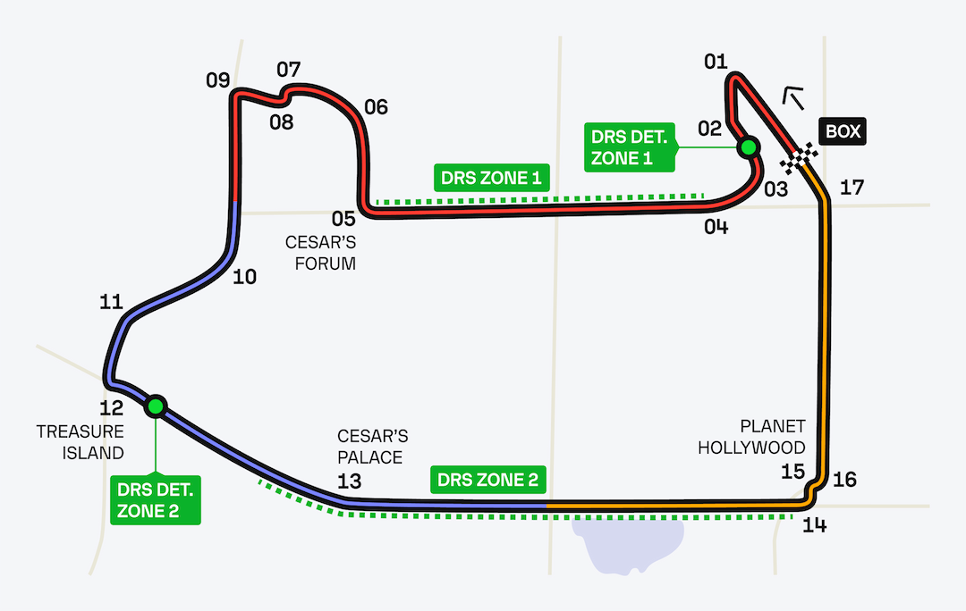 Formula 1 2024 - Las Vegas GP map